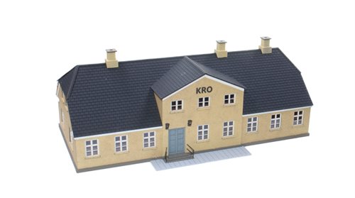 Hobbytrade 87381 Landsbykro med gult puds, Laserskåret, H0